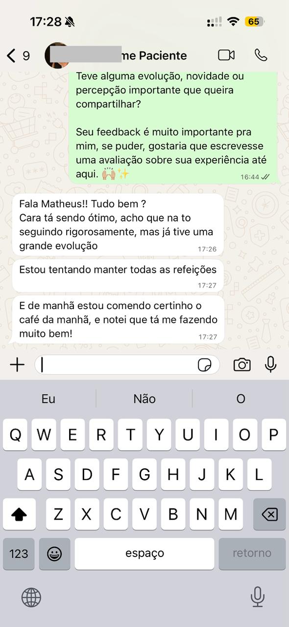 Notou mudança no corpo em poucas semanas de mudança